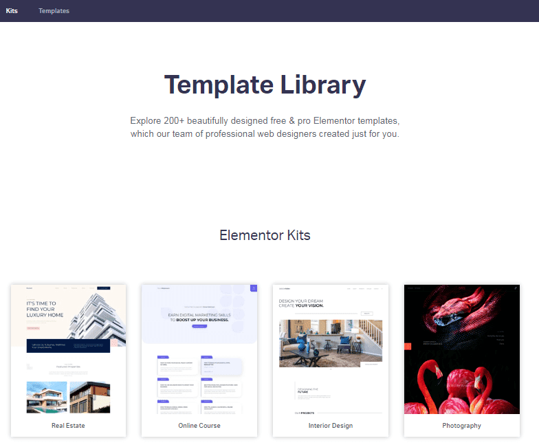 elementor template collection