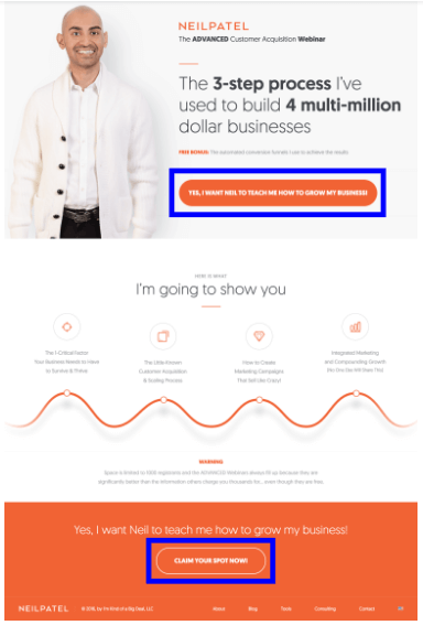 neil patel best landing page practice