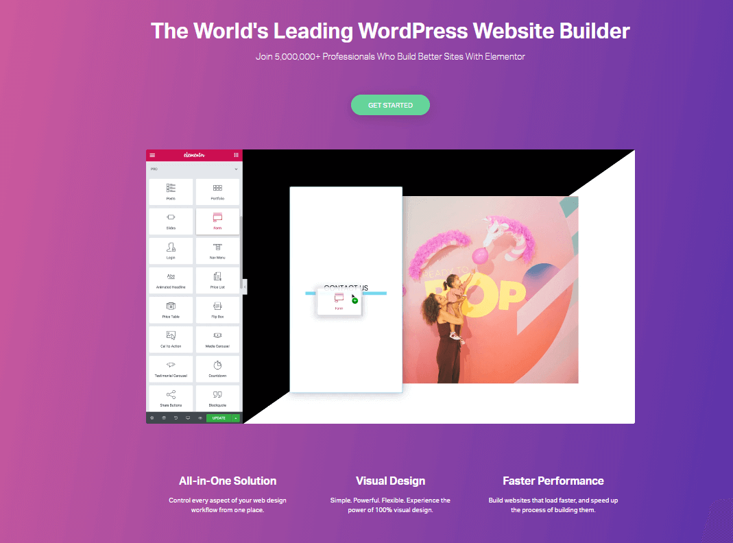 elementor page builder - free and pro
