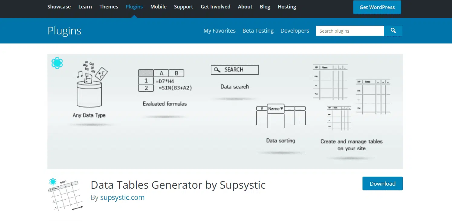 Data Tables Generator by Supsystic