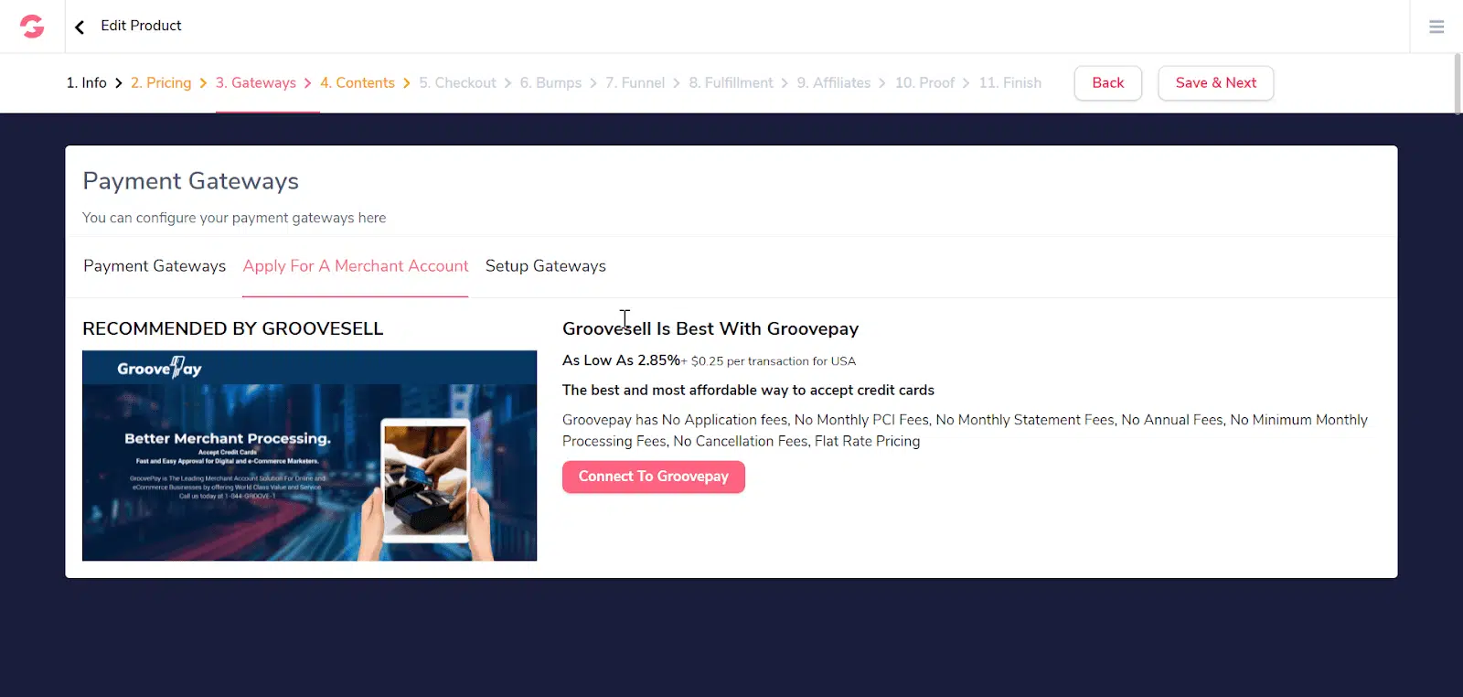 create order page groovesell-8