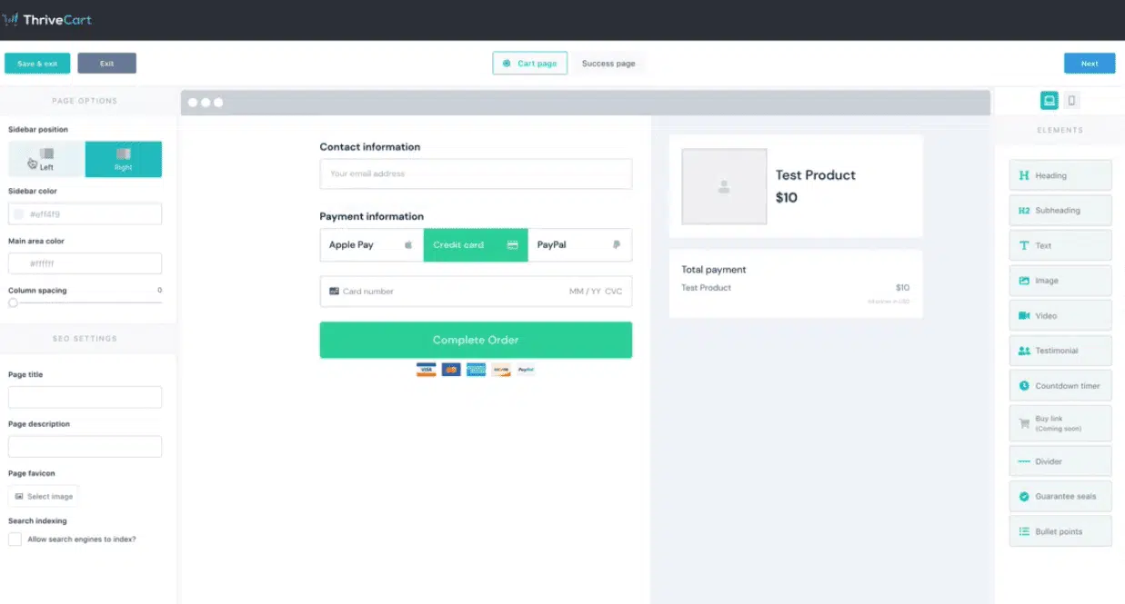 customize checkout page thrivecart - 2