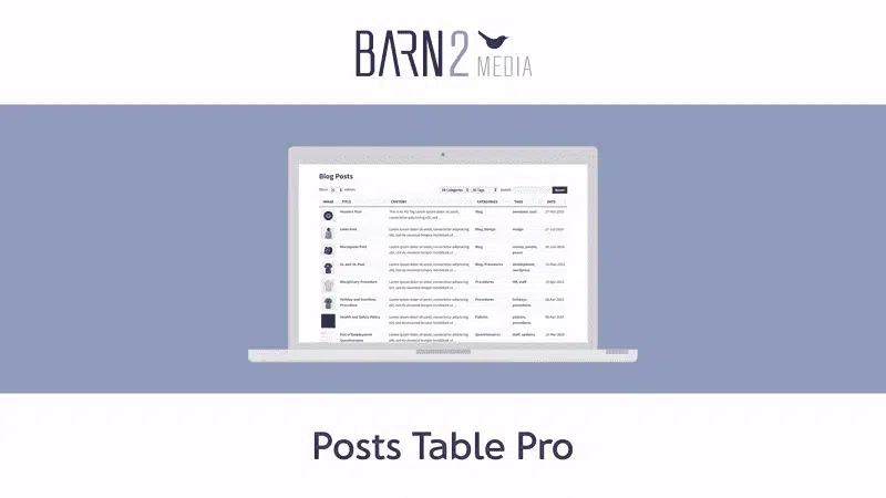 posts table pro