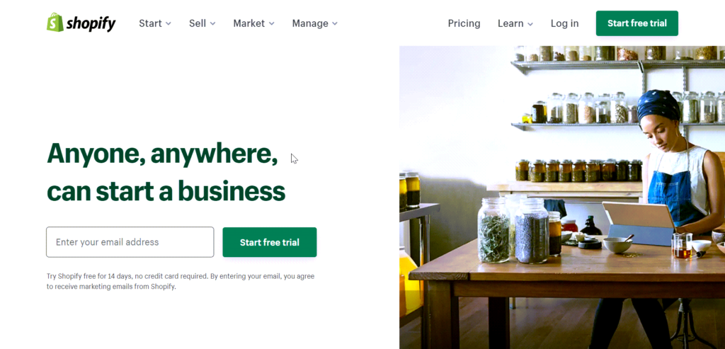 shopify home