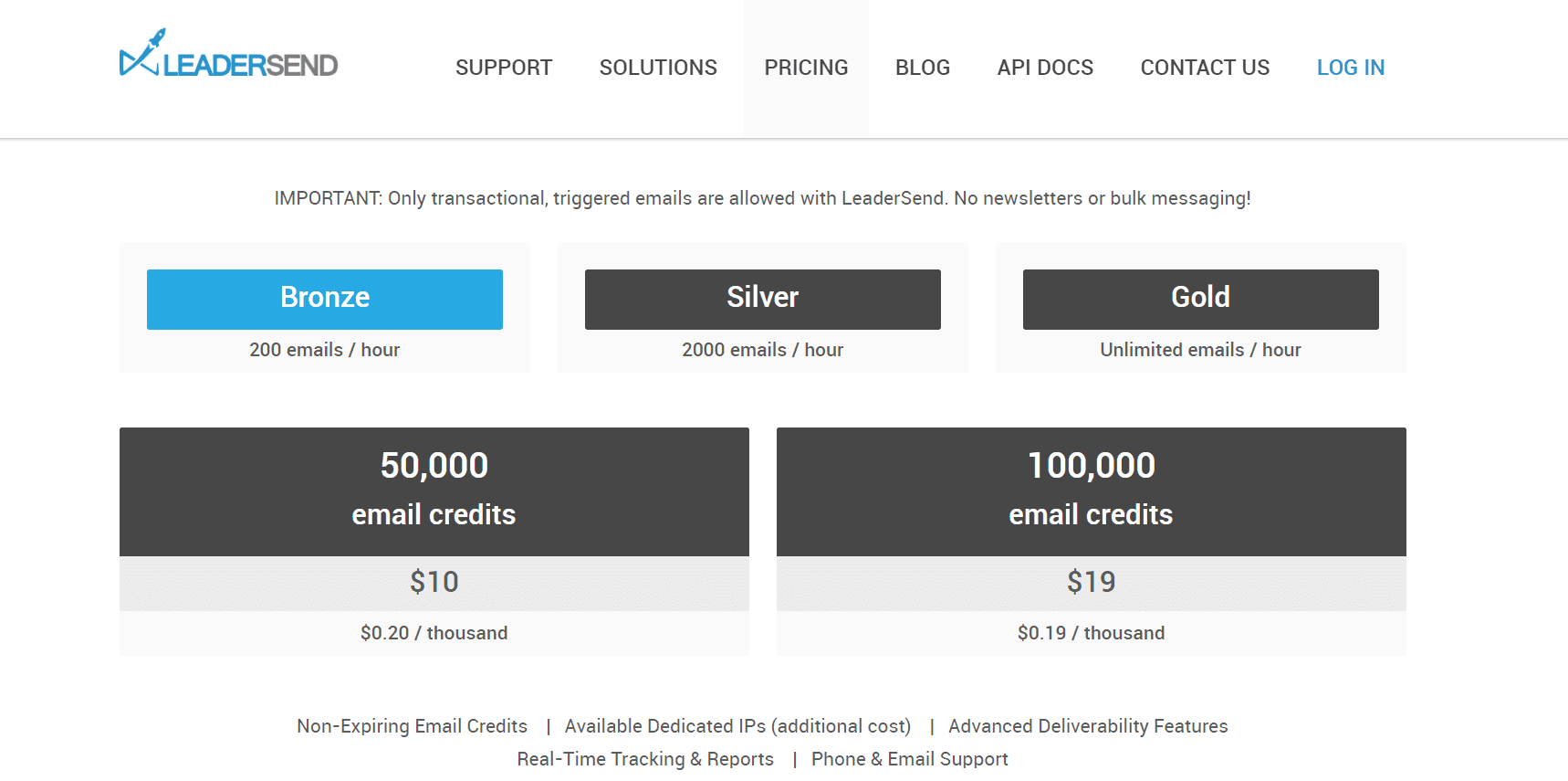 leadersend pricing plans